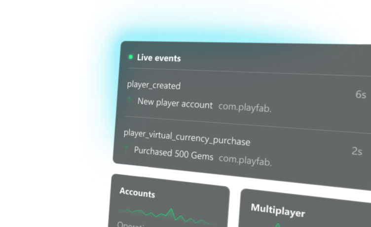 PlayFab game services dashboard