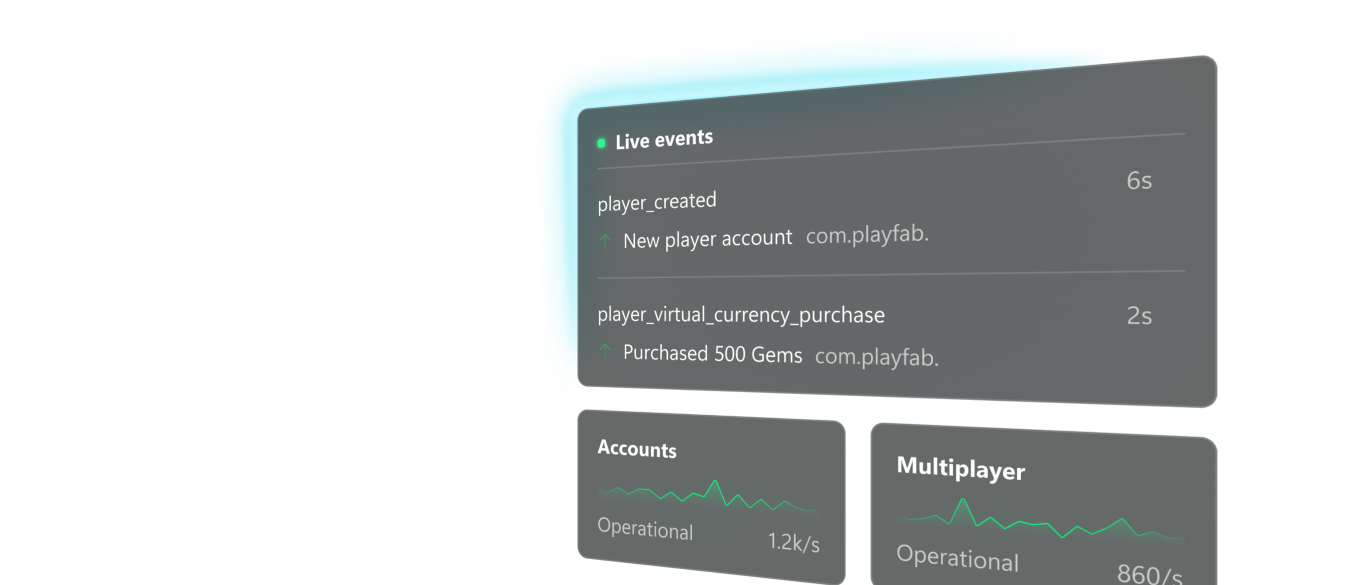 PlayFab game services dashboard